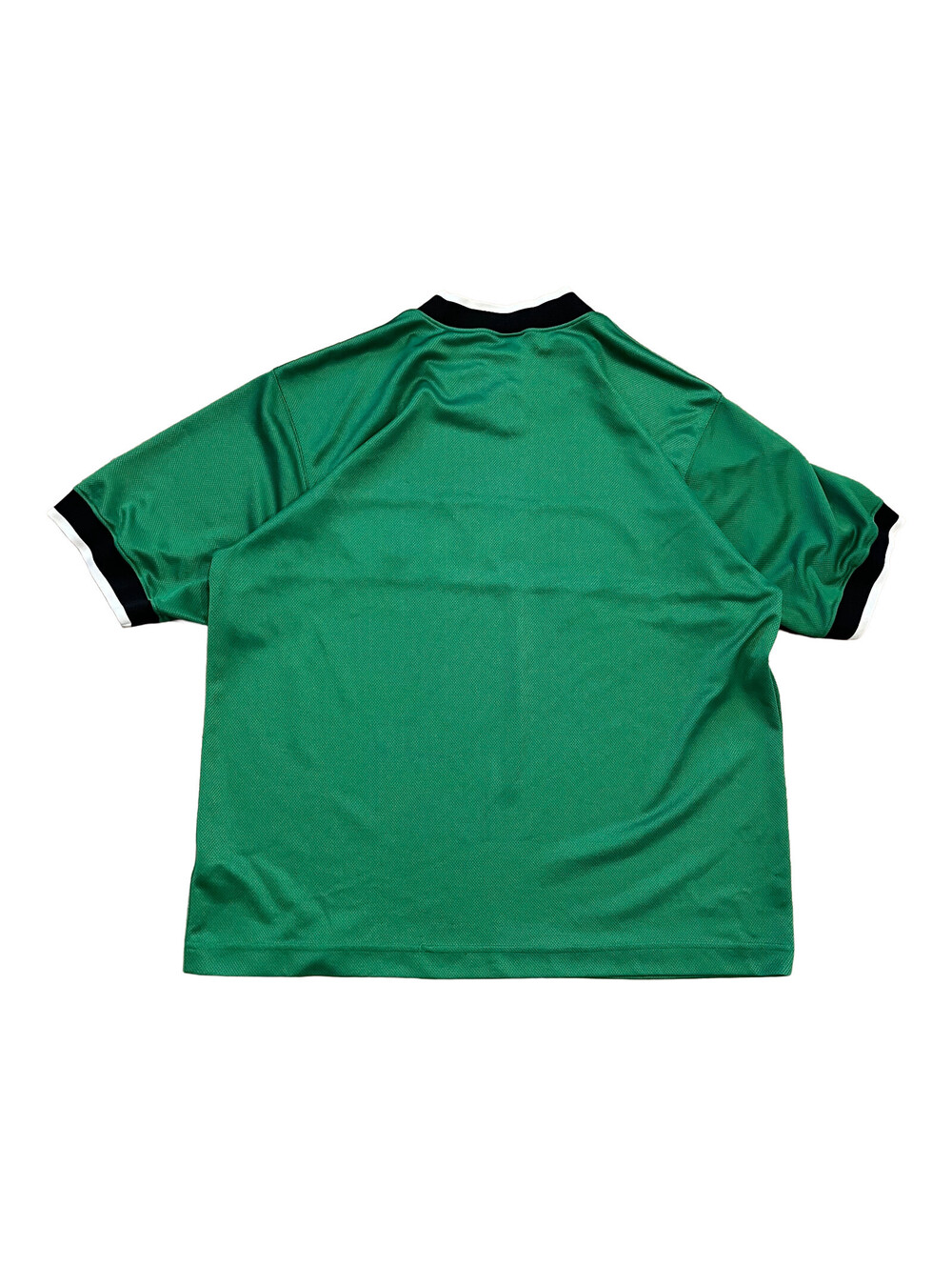 Vtg 90s Nike Soccer Jersey Size XL Green Black Stripe Big Swoosh 90s Made In USA - Picture 2 of 4